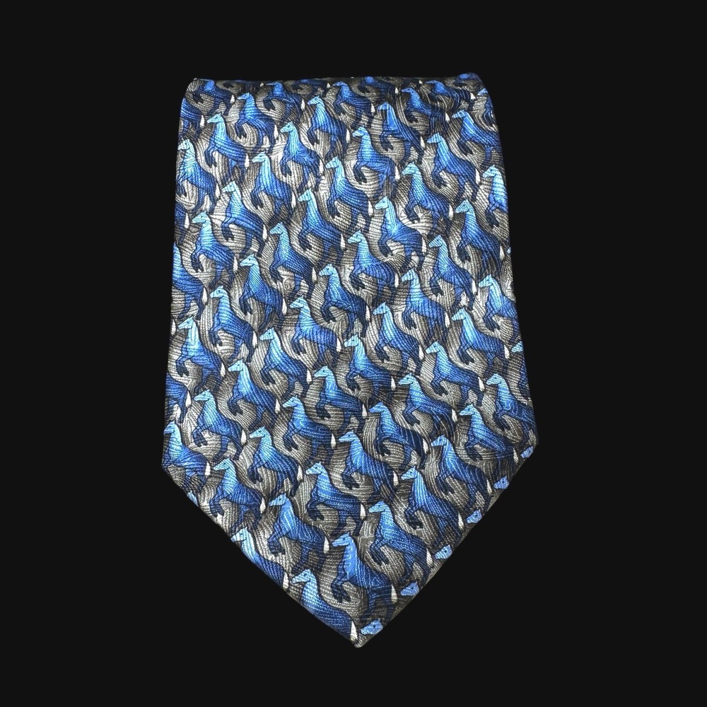 The Nature Conservancy Silk Tie Prezwalskis Wild Horse Karen Bierce Blue Grey
